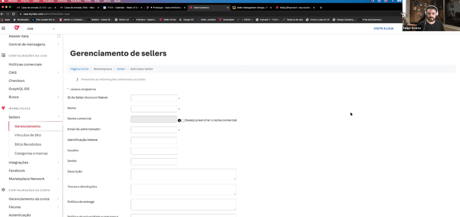 Screenshot of the interview with Felipe Soares.