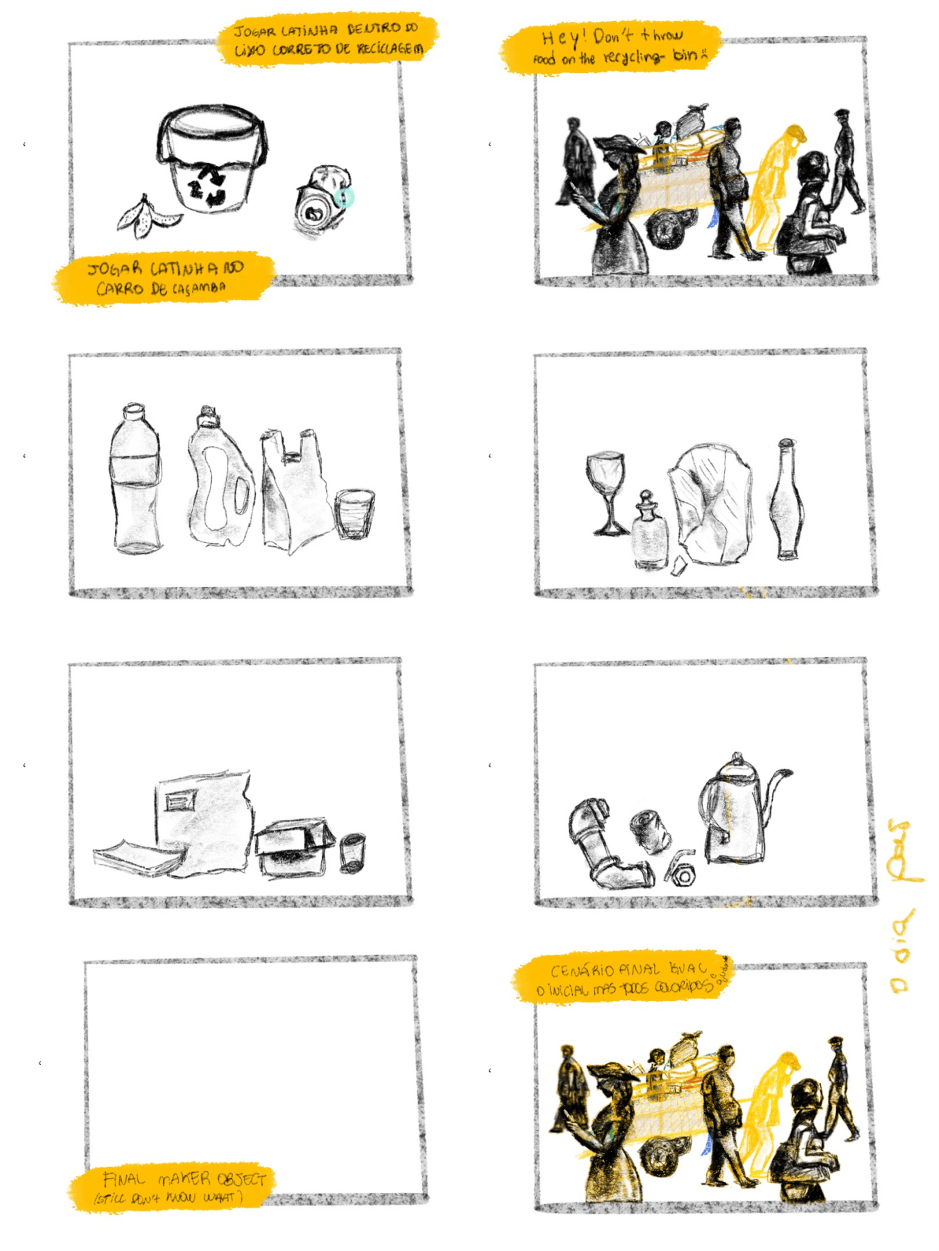 Storyboard of the story's opening.